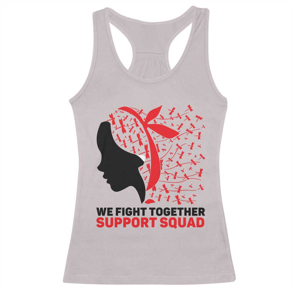 We Fight Together Support Squad Racerback Tank Top HIV Awareness Dragonfly Gift TS12 Ice Gray Print Your Wear