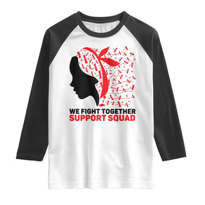 We Fight Together Support Squad Raglan Shirt HIV Awareness Dragonfly Gift TS12 White Black Print Your Wear