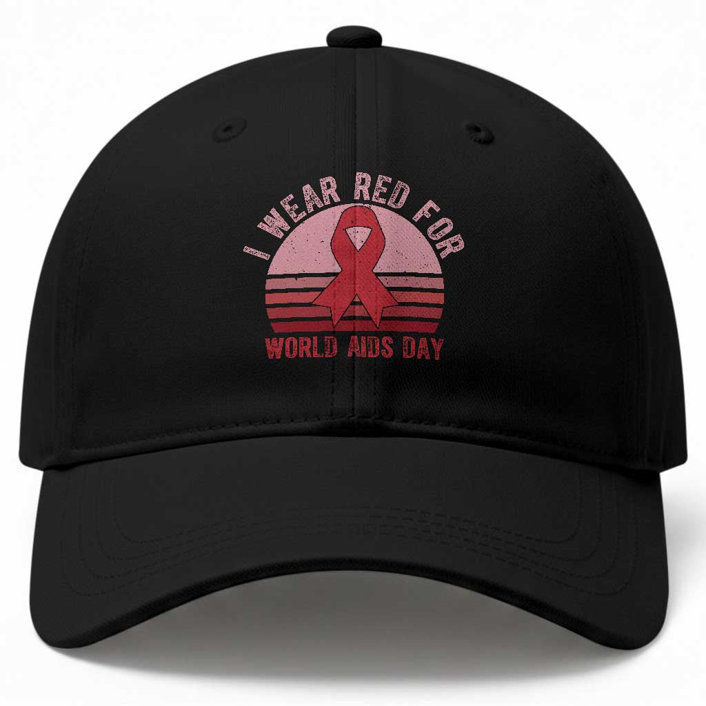 I Wear Red For World Aids Day Baseball Cap HIV Awareness Gift TS12 Print Your Wear