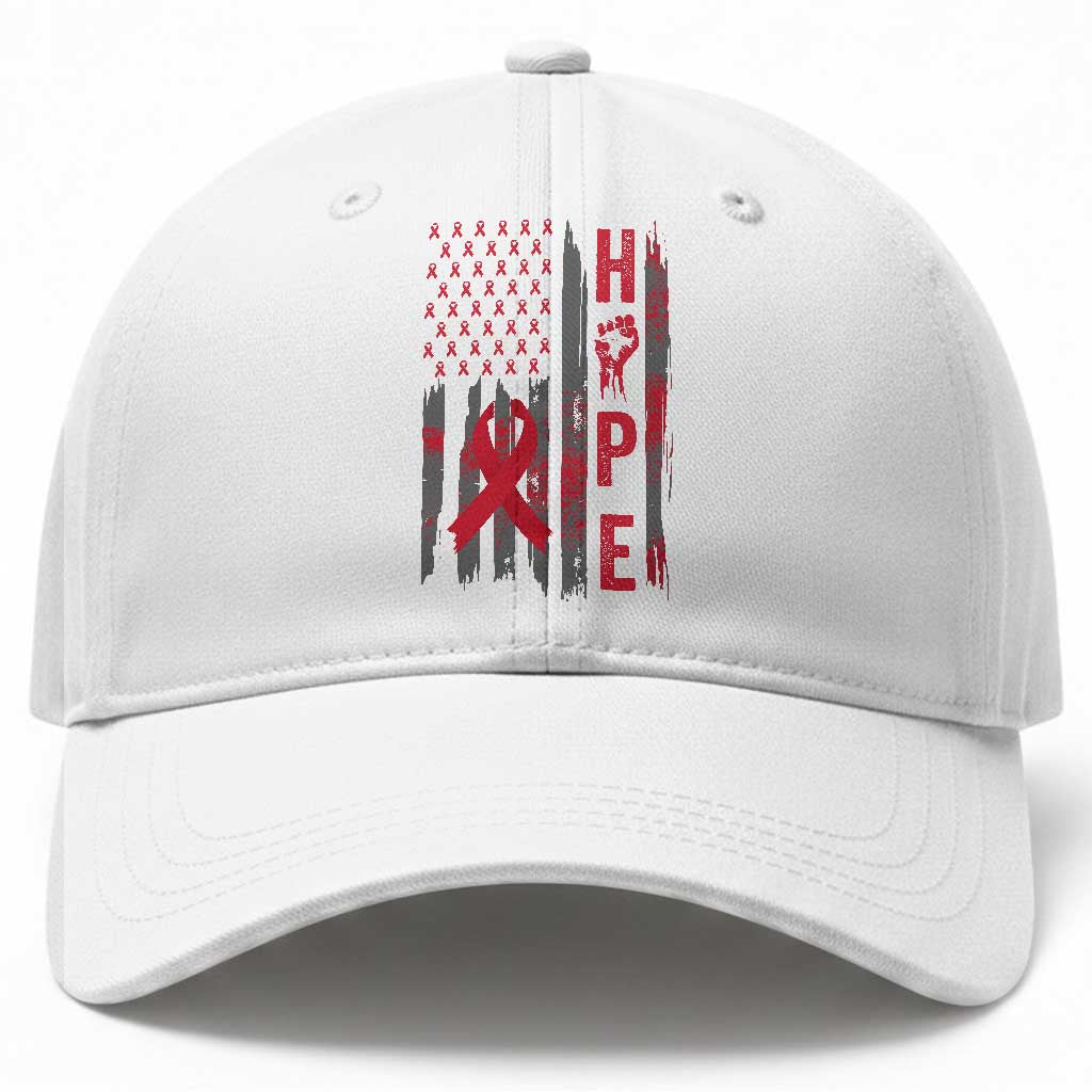 American Flag Hope HIV Awareness Baseball Cap World AIDS Day Gift TS12 Print Your Wear