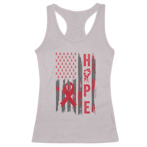 American Flag Hope HIV Awareness Racerback Tank Top World AIDS Day Gift TS12 Ice Gray Print Your Wear
