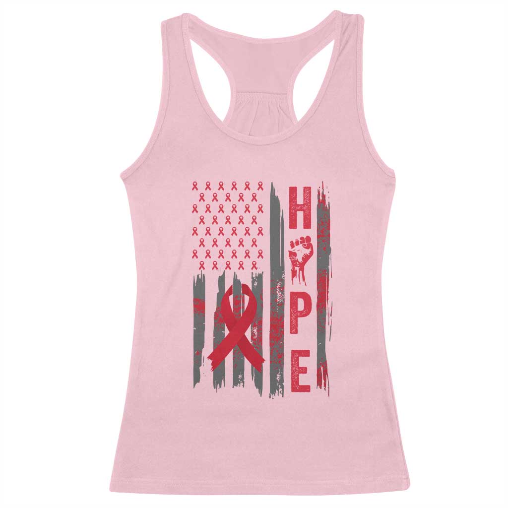 American Flag Hope HIV Awareness Racerback Tank Top World AIDS Day Gift TS12 Light Pink Print Your Wear