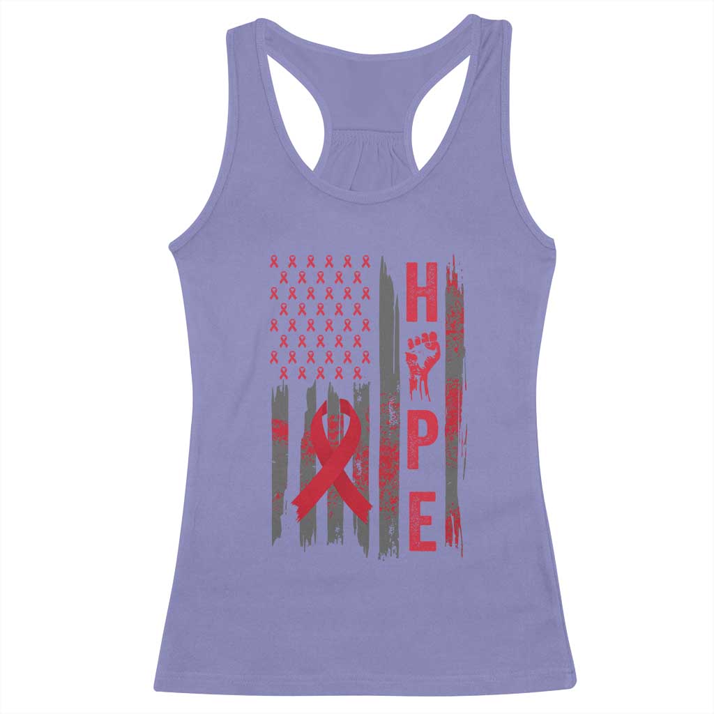 American Flag Hope HIV Awareness Racerback Tank Top World AIDS Day Gift TS12 Violet Print Your Wear