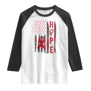 American Flag Hope HIV Awareness Raglan Shirt World AIDS Day Gift TS12 White Black Print Your Wear