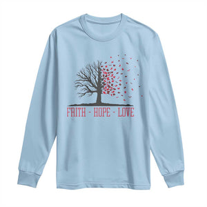 World AIDS Day Awareness Gift Long Sleeve Shirt Faith Hope Love TS12 Light Blue Print Your Wear
