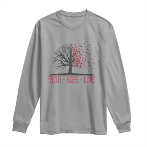 World AIDS Day Awareness Gift Long Sleeve Shirt Faith Hope Love TS12 Sport Gray Print Your Wear