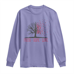 World AIDS Day Awareness Gift Long Sleeve Shirt Faith Hope Love TS12 Violet Print Your Wear