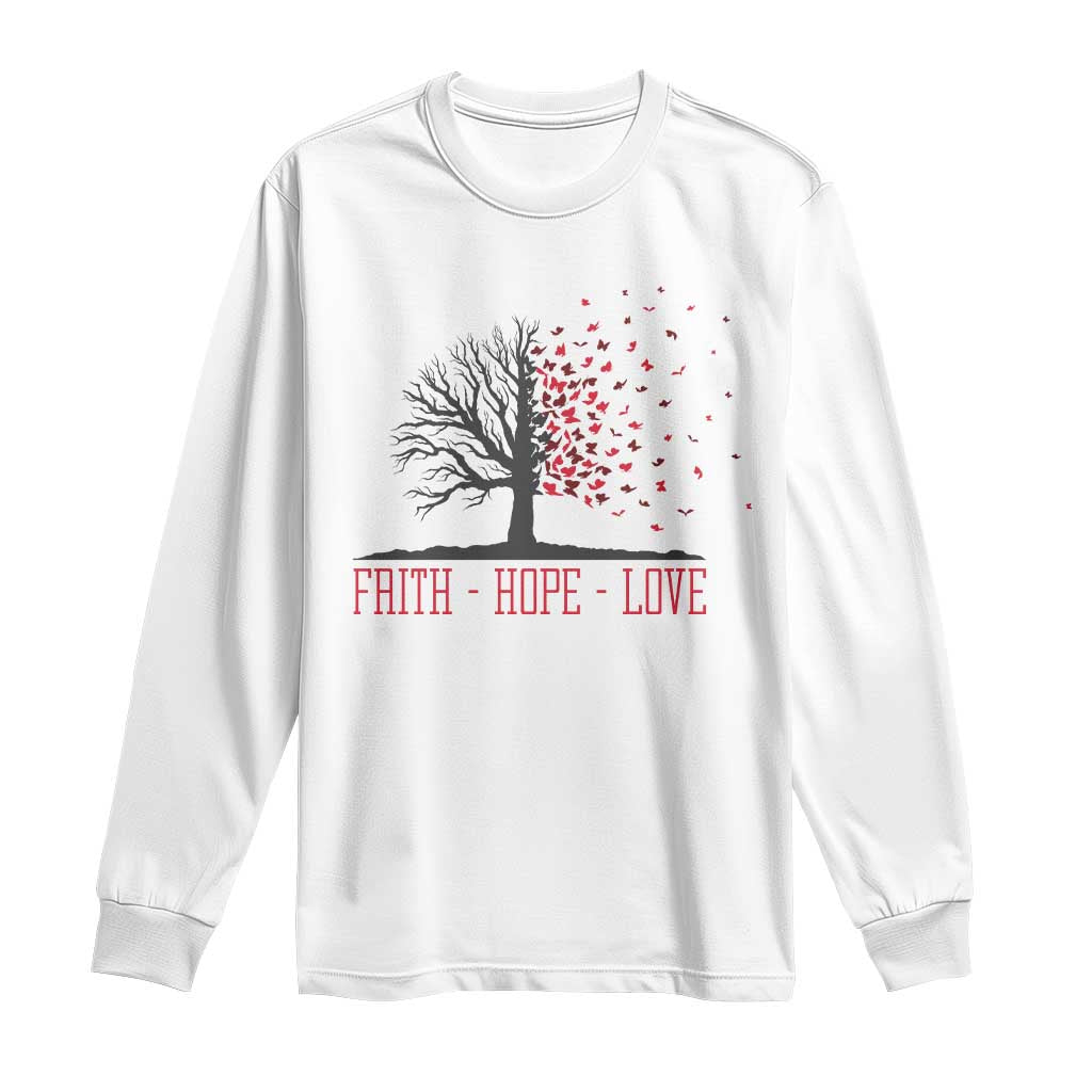 World AIDS Day Awareness Gift Long Sleeve Shirt Faith Hope Love TS12 White Print Your Wear