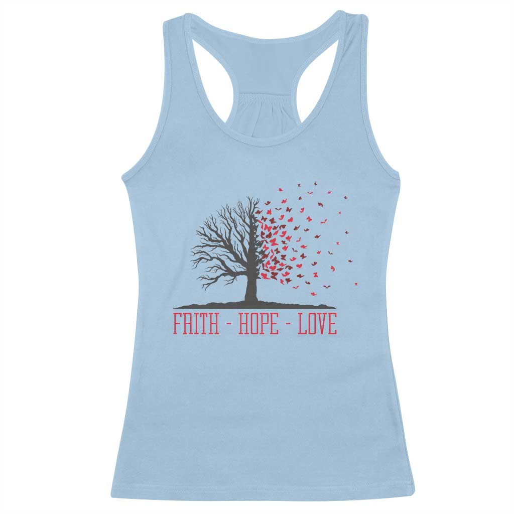 World AIDS Day Awareness Gift Racerback Tank Top Faith Hope Love TS12 Light Blue Print Your Wear