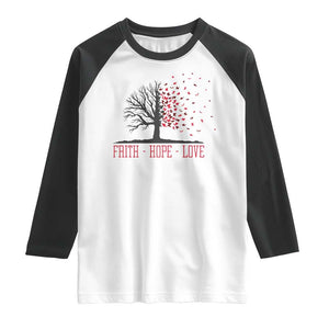 World AIDS Day Awareness Gift Raglan Shirt Faith Hope Love TS12 White Black Print Your Wear