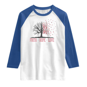 World AIDS Day Awareness Gift Raglan Shirt Faith Hope Love TS12 White Royal Print Your Wear