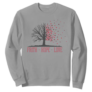 World AIDS Day Awareness Gift Sweatshirt Faith Hope Love TS12 Sport Gray Print Your Wear