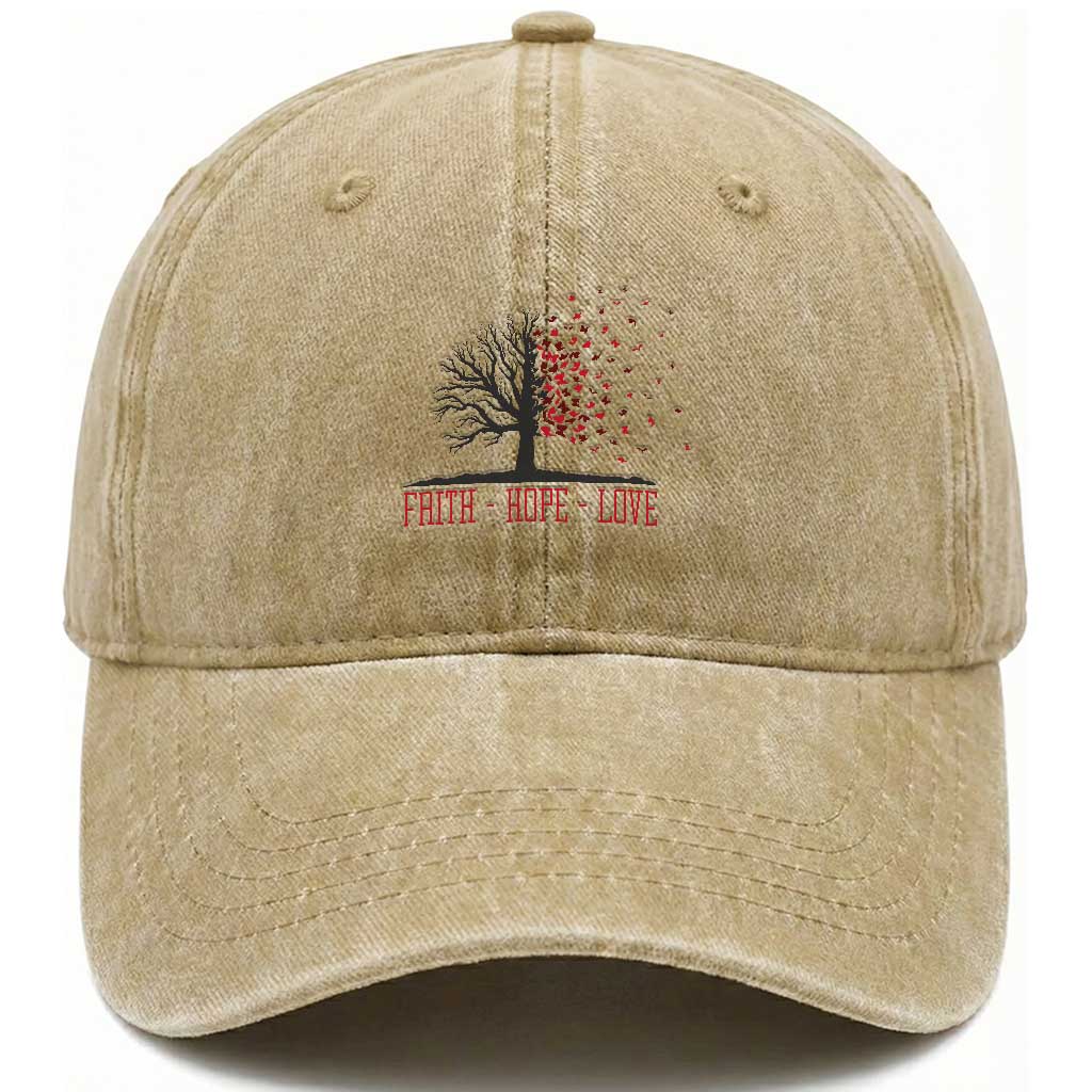 World AIDS Day Awareness Gift Washed Cotton Baseball Cap Faith Hope Love TS12 Print Your Wear