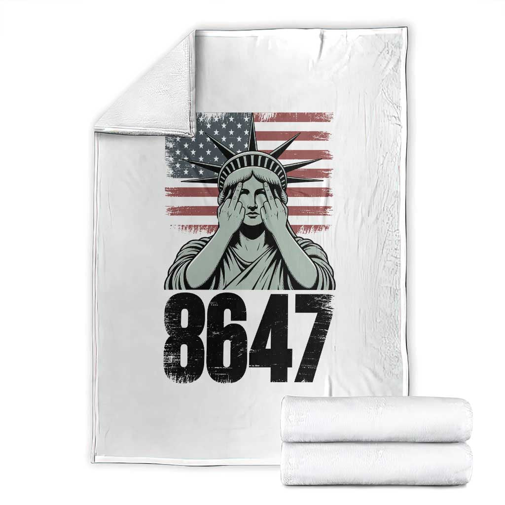 8647 Statue Of Liberty Throw Blanket Political Satire Protest Poster Graphic TS12 White Print Your Wear