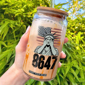 8647 Statue Of Liberty Glass Can Political Satire Protest Poster Graphic TS12 White Print Your Wear