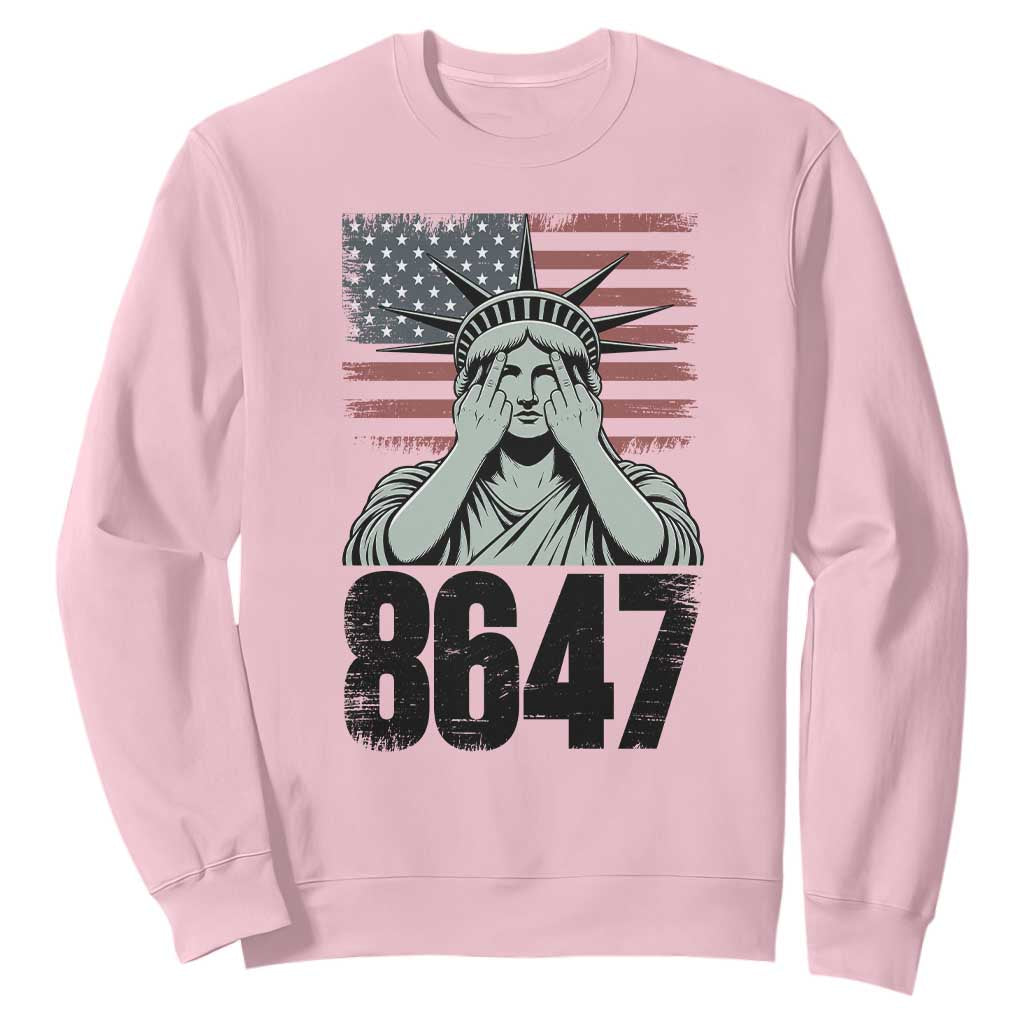 8647 Statue Of Liberty Sweatshirt Political Satire Protest Poster Graphic TS12 Light Pink Print Your Wear