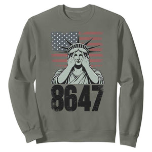 8647 Statue Of Liberty Sweatshirt Political Satire Protest Poster Graphic TS12 Military Green Print Your Wear