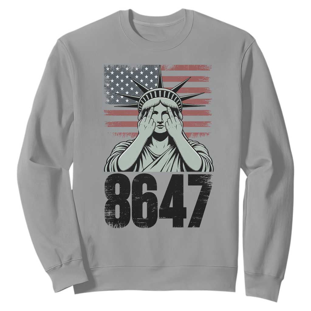 8647 Statue Of Liberty Sweatshirt Political Satire Protest Poster Graphic TS12 Sport Gray Print Your Wear