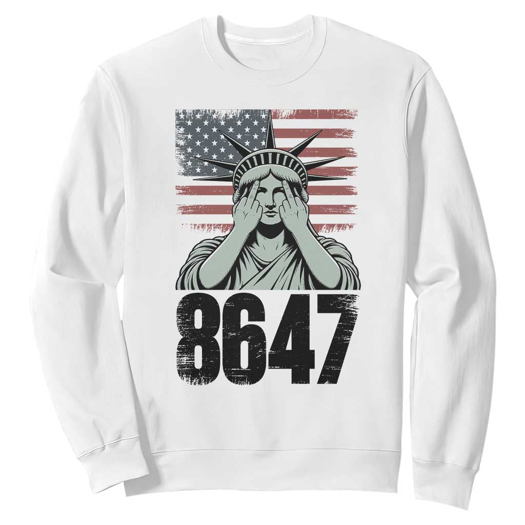 8647 Statue Of Liberty Sweatshirt Political Satire Protest Poster Graphic TS12 White Print Your Wear