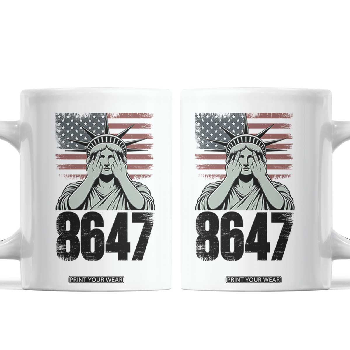 8647 Statue Of Liberty Coffee Mug Political Satire Protest Poster Graphic TS12 White Print Your Wear