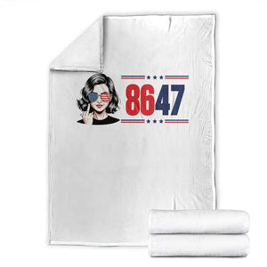 Political Activist 8647 Throw Blanket Freedom Satire Protest Graphic TS12 White Print Your Wear