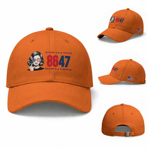 Political Activist 8647 Baseball Cap Freedom Satire Protest Graphic TS12 Baseball Cap Universal Fit Orange Print Your Wear