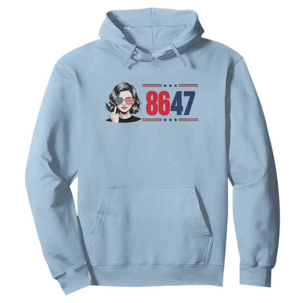 Political Activist 8647 Hoodie Freedom Satire Protest Graphic TS12 Light Blue Print Your Wear