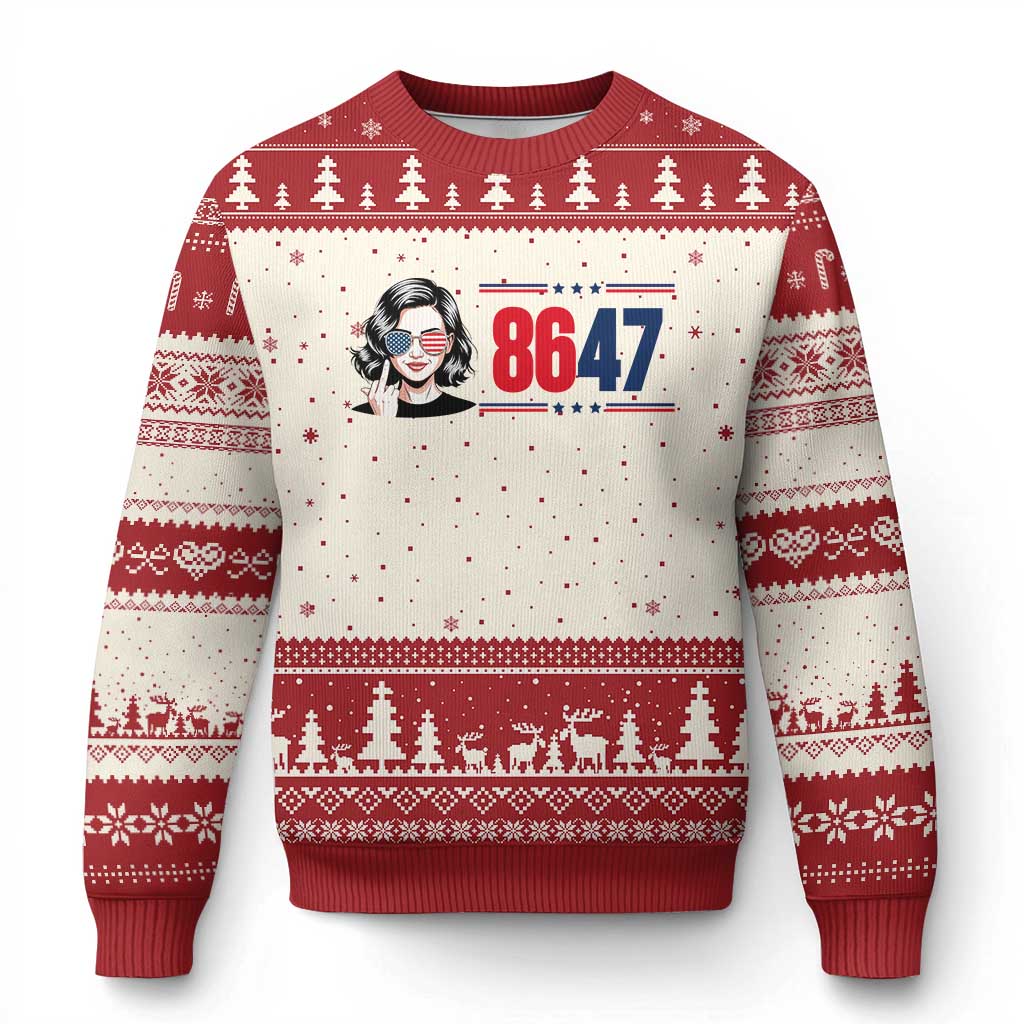 Political Activist 8647 Ugly Christmas Sweater Freedom Satire Protest Graphic TS12 Beige Red Print Your Wear