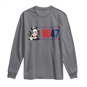 Political Activist 8647 Long Sleeve Shirt Freedom Satire Protest Graphic TS12 Charcoal Print Your Wear