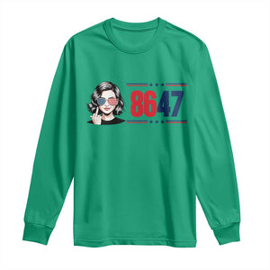 Political Activist 8647 Long Sleeve Shirt Freedom Satire Protest Graphic TS12 Irish Green Print Your Wear