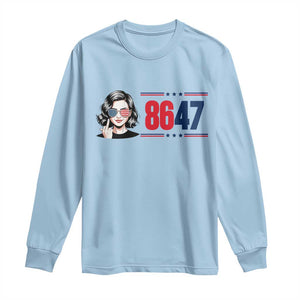 Political Activist 8647 Long Sleeve Shirt Freedom Satire Protest Graphic TS12 Light Blue Print Your Wear