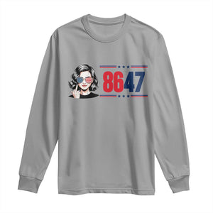 Political Activist 8647 Long Sleeve Shirt Freedom Satire Protest Graphic TS12 Sport Gray Print Your Wear