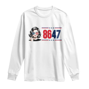 Political Activist 8647 Long Sleeve Shirt Freedom Satire Protest Graphic TS12 White Print Your Wear
