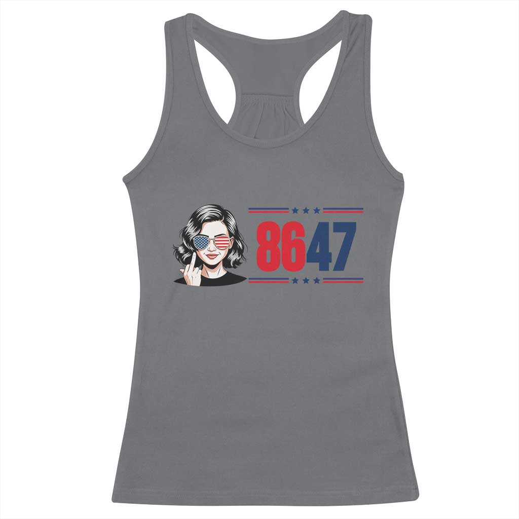 Political Activist 8647 Racerback Tank Top Freedom Satire Protest Graphic TS12 Charcoal Print Your Wear