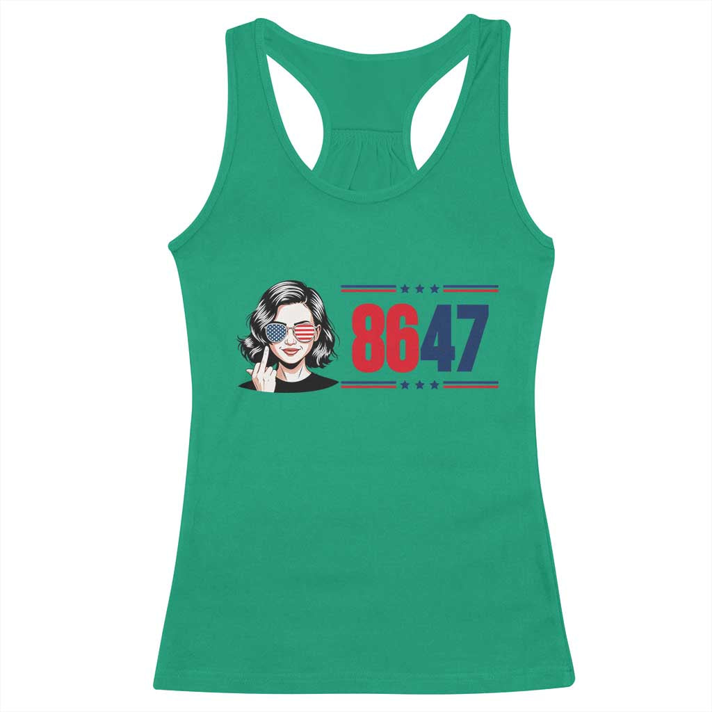 Political Activist 8647 Racerback Tank Top Freedom Satire Protest Graphic TS12 Irish Green Print Your Wear