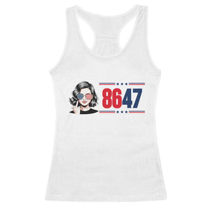 Political Activist 8647 Racerback Tank Top Freedom Satire Protest Graphic TS12 White Print Your Wear