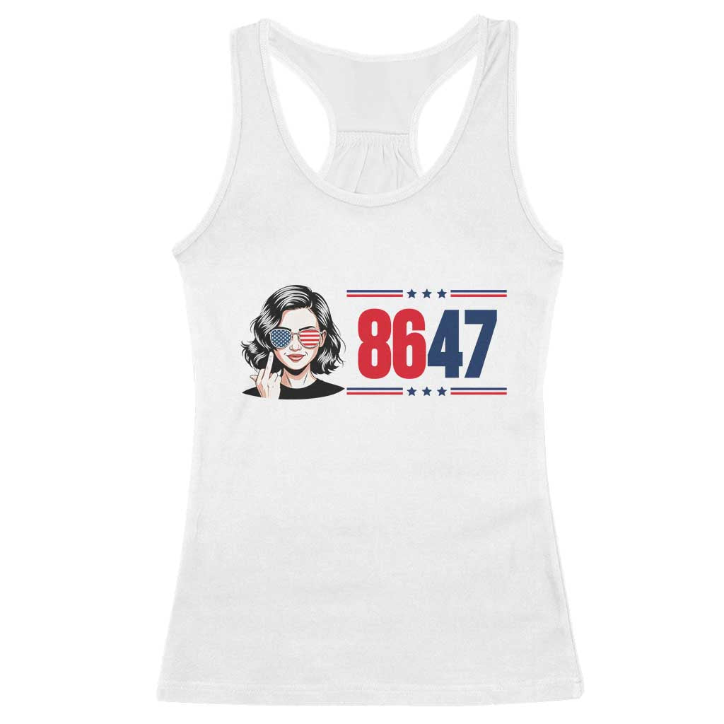 Political Activist 8647 Racerback Tank Top Freedom Satire Protest Graphic TS12 White Print Your Wear