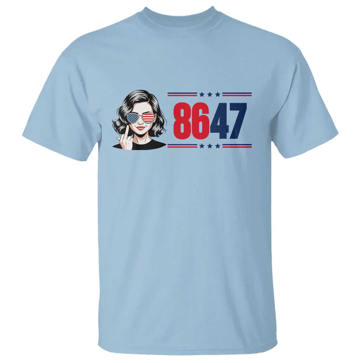 Political Activist 8647 T Shirt Freedom Satire Protest Graphic TS12 Light Blue Print Your Wear