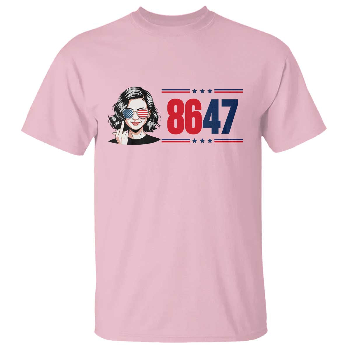 Political Activist 8647 T Shirt Freedom Satire Protest Graphic TS12 Light Pink Print Your Wear