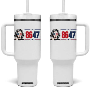 Political Activist 8647 Tumbler With Handle Freedom Satire Protest Graphic TS12 One Size: 40 oz White Print Your Wear
