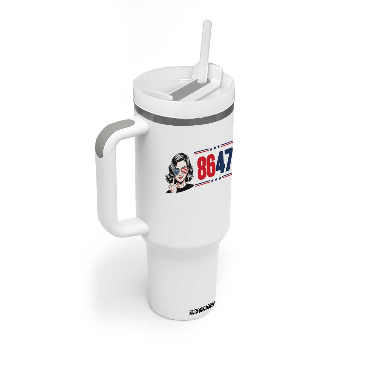 Political Activist 8647 Tumbler With Handle Freedom Satire Protest Graphic TS12 Print Your Wear