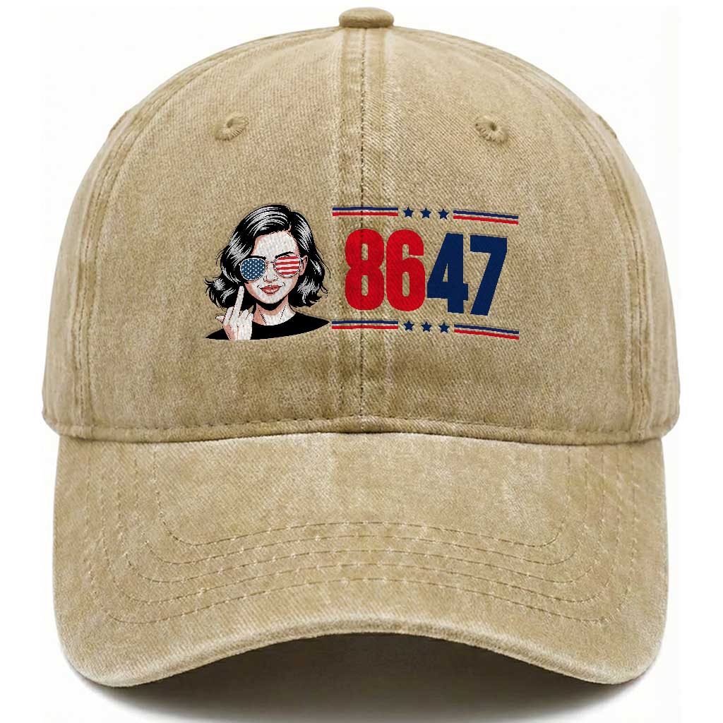 Political Activist 8647 Washed Cotton Baseball Cap Freedom Satire Protest Graphic TS12 Print Your Wear