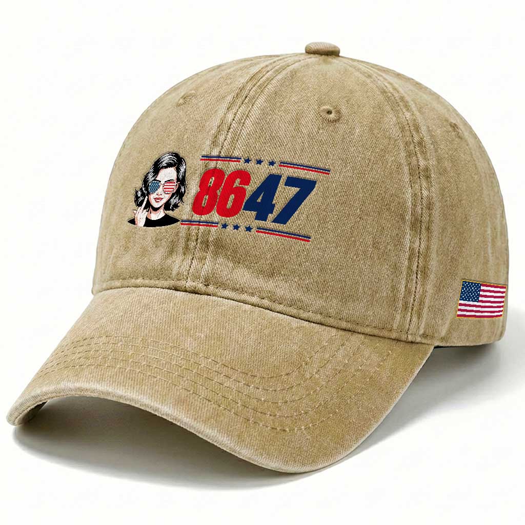 Political Activist 8647 Washed Cotton Baseball Cap Freedom Satire Protest Graphic TS12 Print Your Wear
