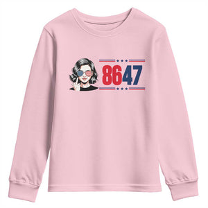 Political Activist 8647 Youth Sweatshirt Freedom Satire Protest Graphic TS12 Light Pink Print Your Wear
