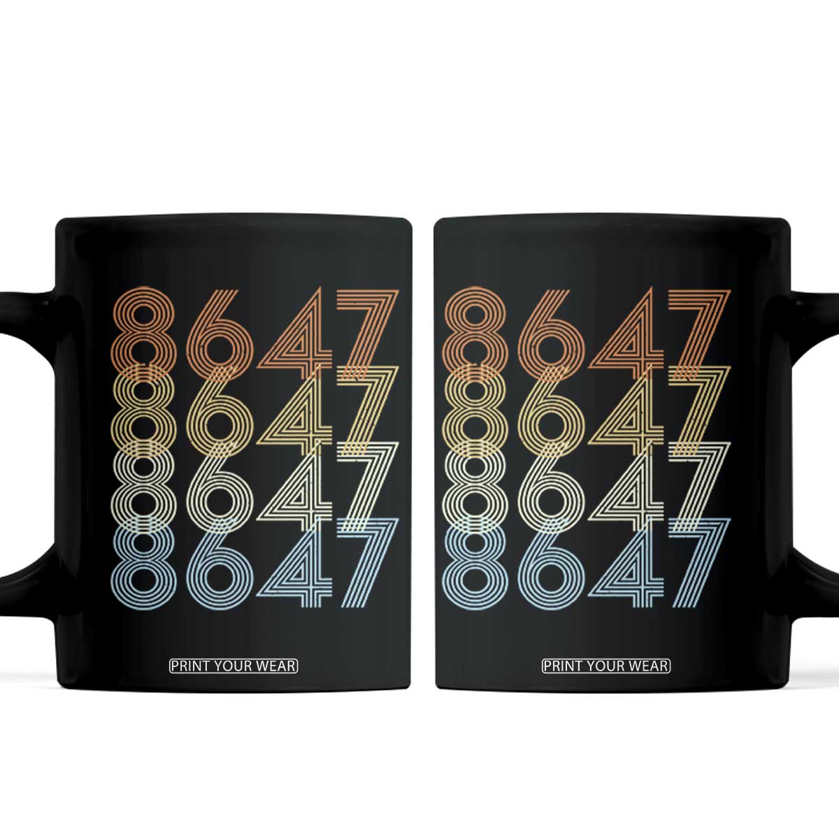 Retro Vintage 8647 Coffee Mug Freedom Protest Stripe Graphic TS12 Black Print Your Wear