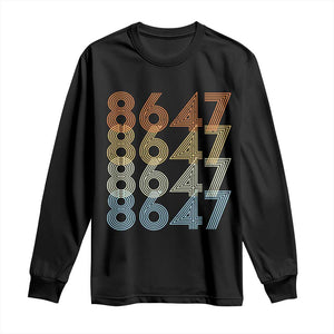 Retro Vintage 8647 Long Sleeve Shirt Freedom Protest Stripe Graphic TS12 Black Print Your Wear