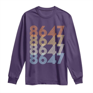 Retro Vintage 8647 Long Sleeve Shirt Freedom Protest Stripe Graphic TS12 Purple Print Your Wear