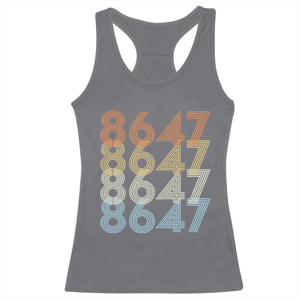 Retro Vintage 8647 Racerback Tank Top Freedom Protest Stripe Graphic TS12 Charcoal Print Your Wear