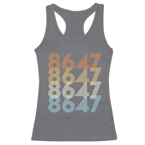 Retro Vintage 8647 Racerback Tank Top Freedom Protest Stripe Graphic TS12 Charcoal Print Your Wear