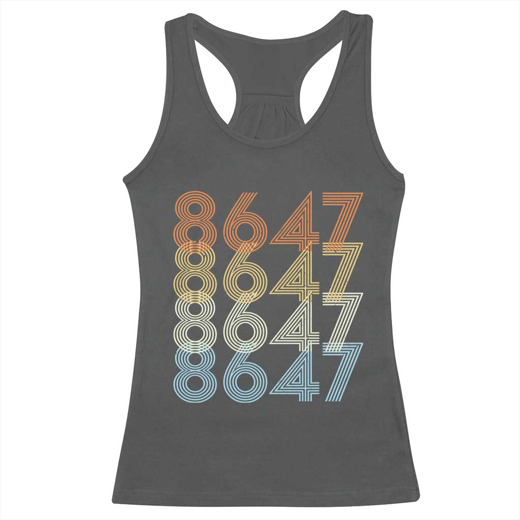 Retro Vintage 8647 Racerback Tank Top Freedom Protest Stripe Graphic TS12 Dark Heather Print Your Wear